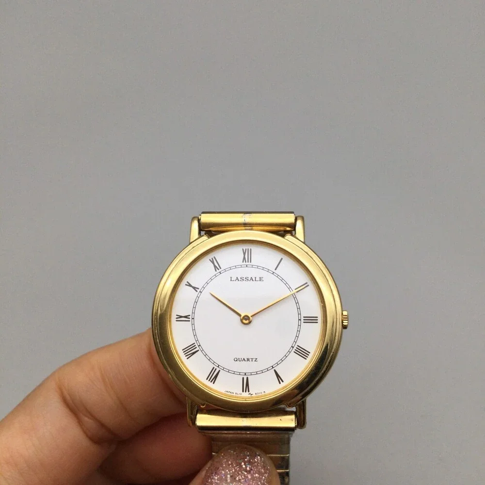 Vtg Seiko Lassale Watch Women 31mm 5L10-6029 Gold Tone Stretch Band New Battery - Picture 7 of 14